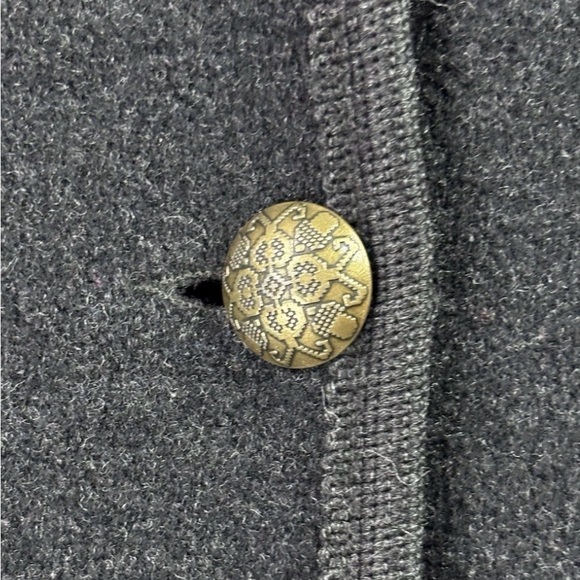 Giesswein Austrian Boiled Wool Hooded Coat Size 36 Gray Black Double Breasted - Picture 7 of 10